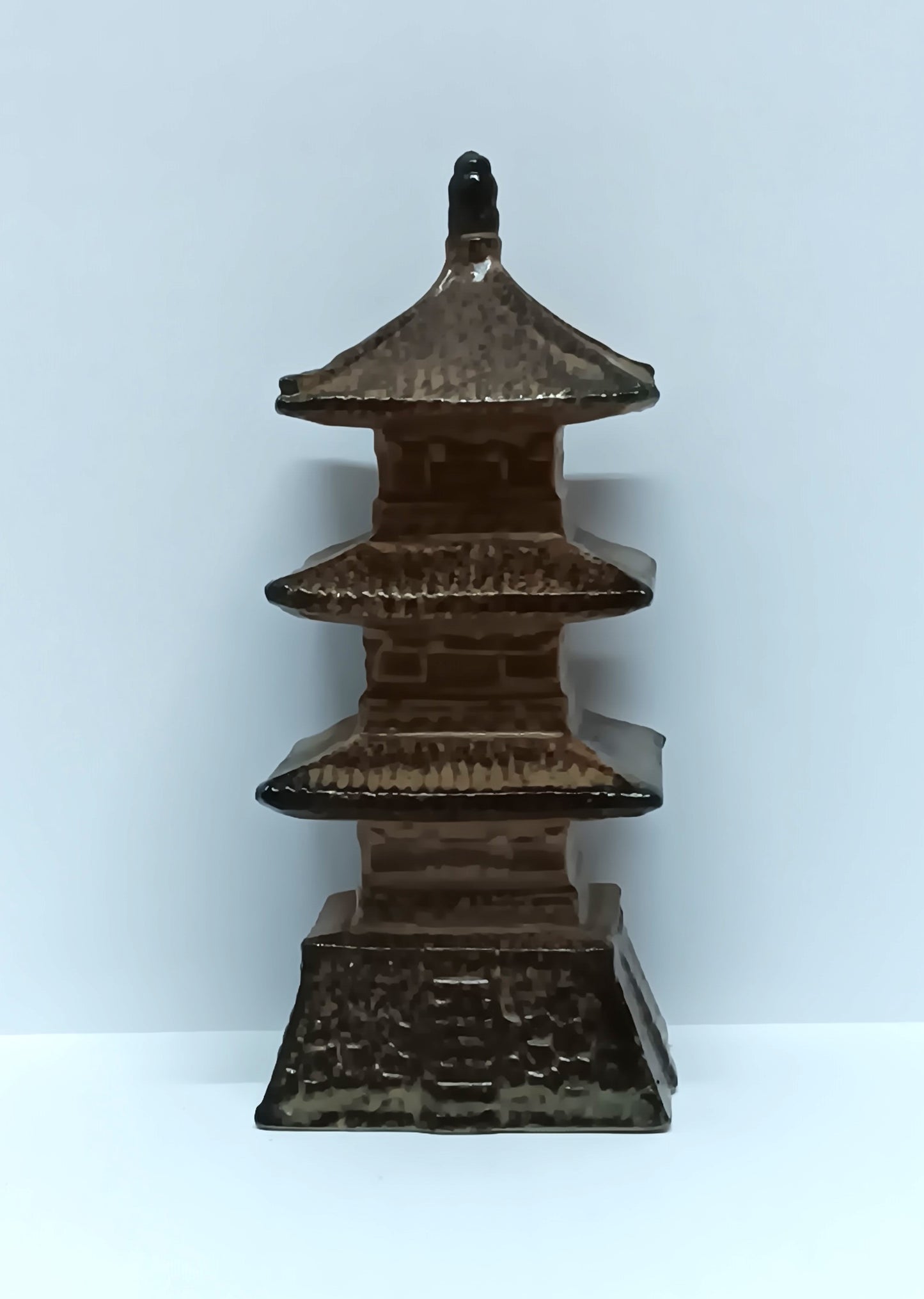 Vintage Small Brown Chinese Japanese Pagoda Building Aquarium Bonsai Decor 4" Tall