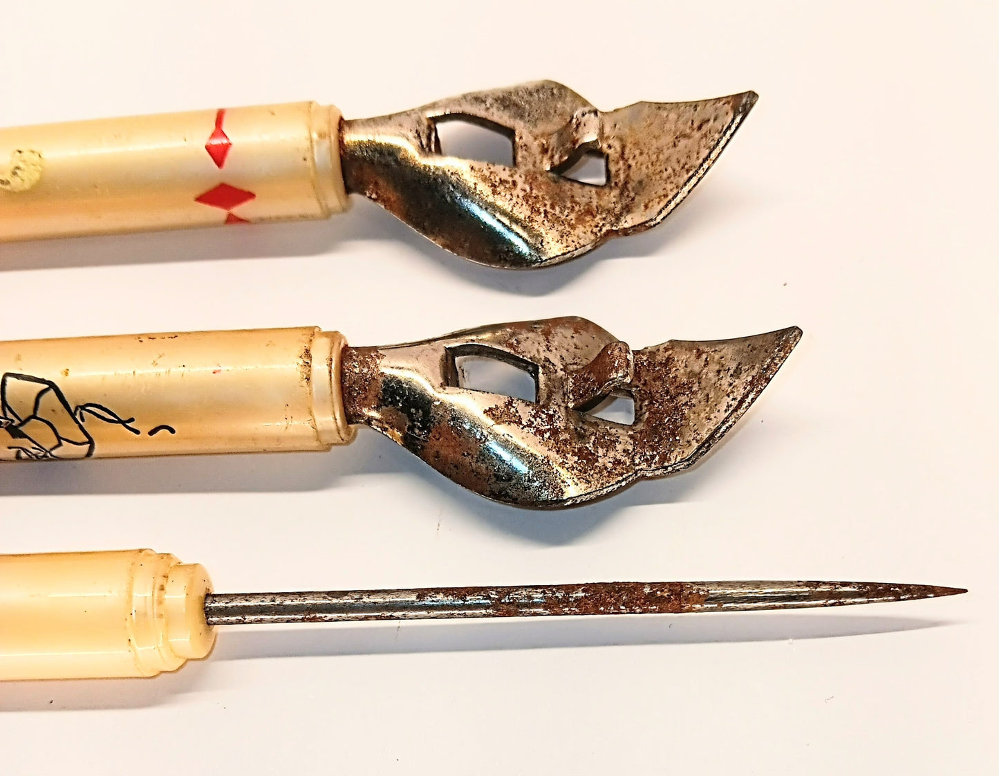 3 Diff Georgia Supply Bottle Openers Ice Pick Bar-B-Que Fishing Vintage