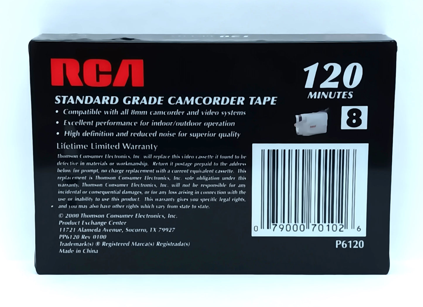 RCA 8mm 120 Minutes Standard Grade Camcorder Tape Sealed