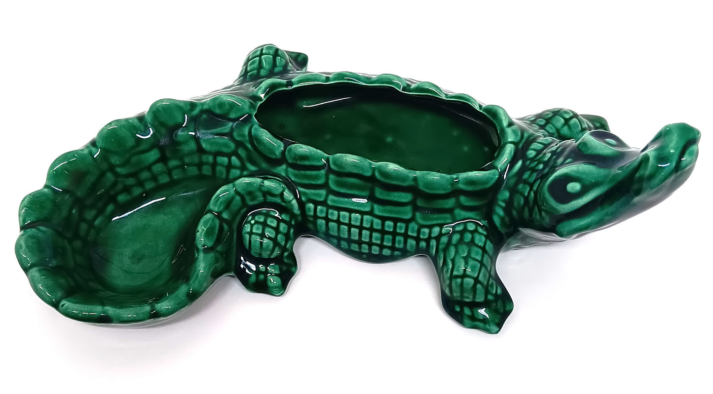 Vintage Ceramic Alligator Ashtray Trinket Holder