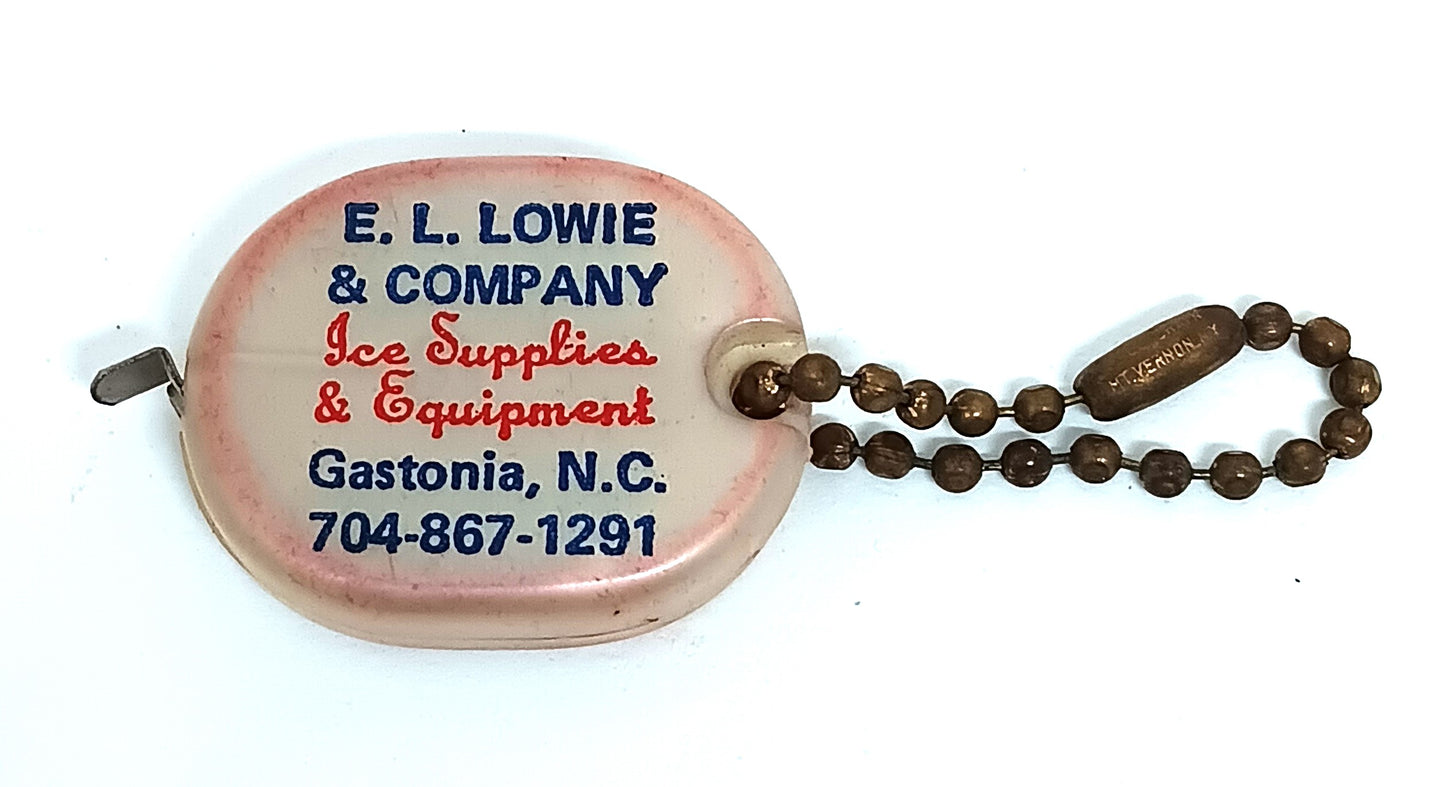 Vintage Advertising Tape Measure Keychain E.L. Lowie and Company