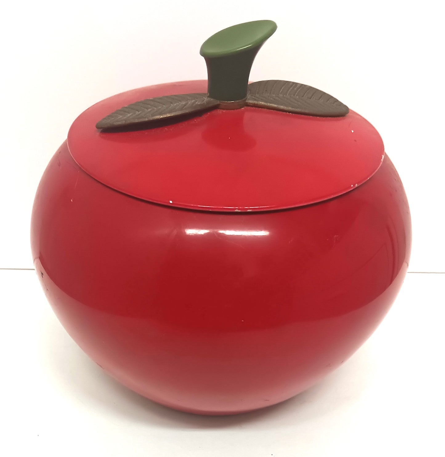 Vintage Apple Cookie Jar Snack Canister Aluminum