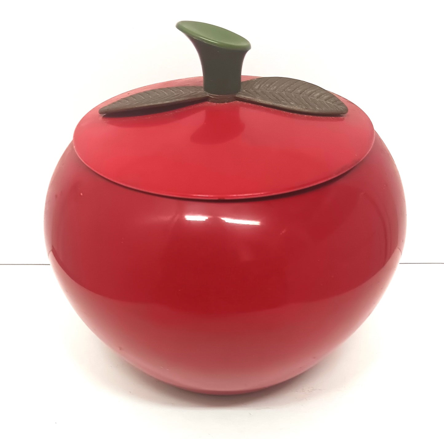 Vintage Apple Cookie Jar Snack Canister Aluminum