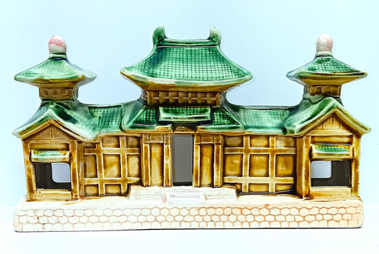 Vintage Large 8" Chinese Japanese Pagoda Building Swim Through Aquarium Decor
