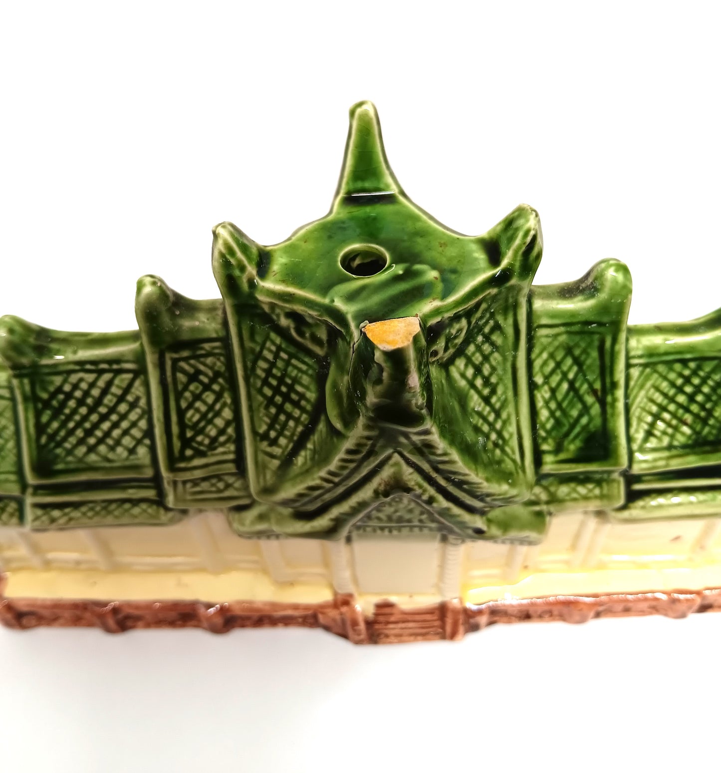 Vintage As-Is Japan 7" Chinese Japanese Pagoda Building Swim Through Aquarium Decor