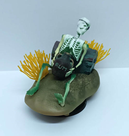 Vintage Penn Plax Skeleton on Treasure Chest Drinking Rum Bubbler