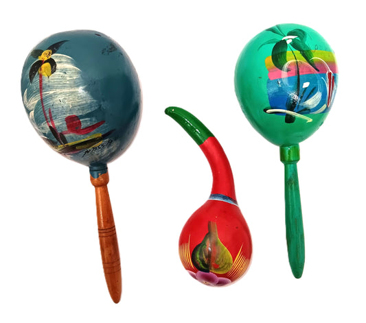 3 Different Maracas Nassau Cozumel Red Blue Green