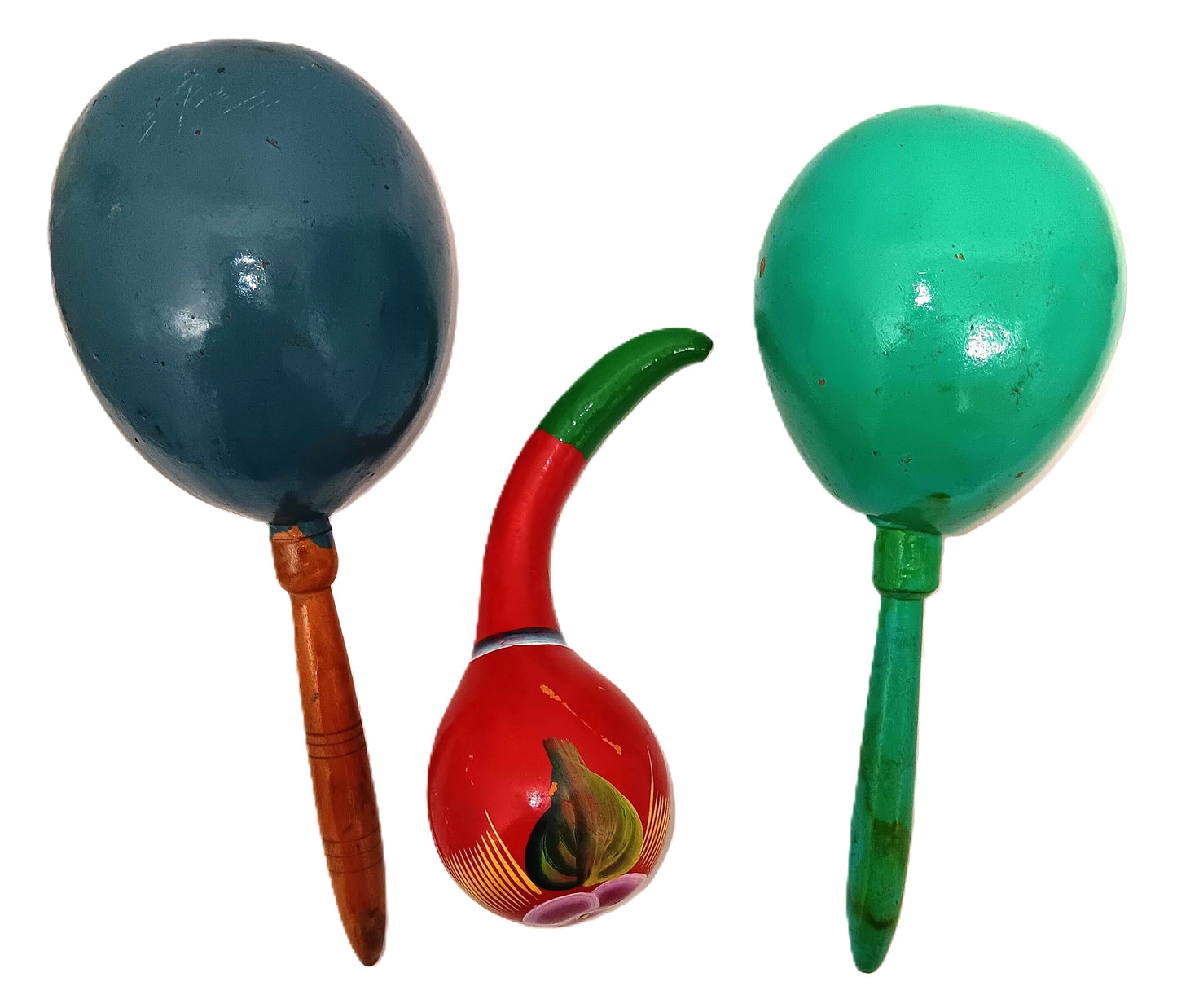 3 Different Maracas Nassau Cozumel Red Blue Green