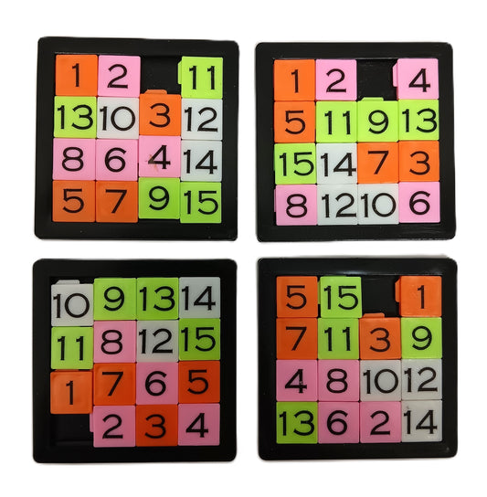 Lot of 4 Vintage Sliding Tile Number Puzzles