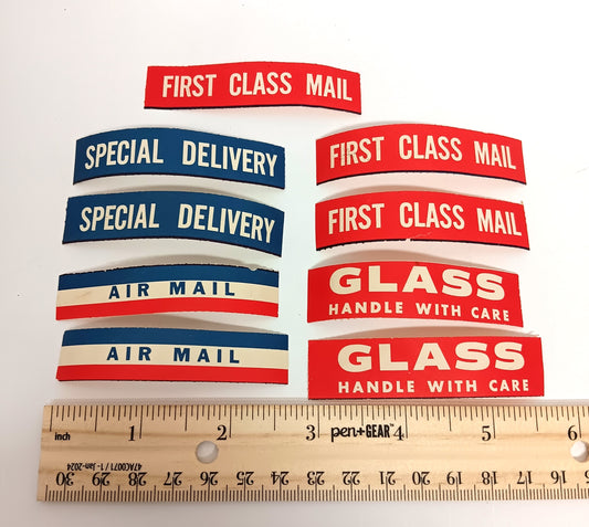 9 Vintage Mail Condition and Service Lick and Stick Labels USPS