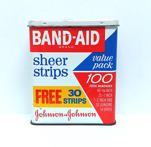 Vintage Band-Aid Sheer Strips Empty Hinged Tin Johnson Value Free