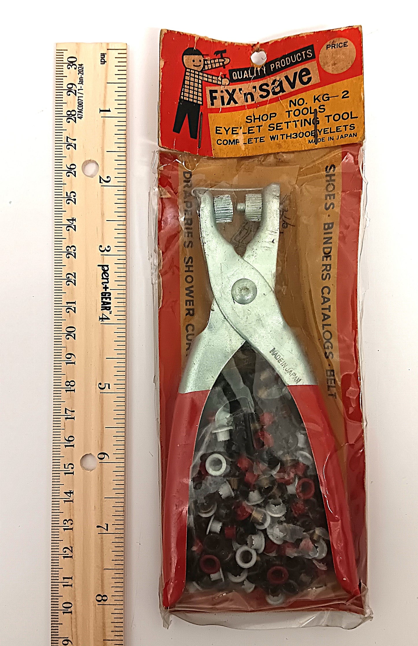 Vintage Fix'n'Save Eyelet Rivet Setting Tool with Eyelets Japan