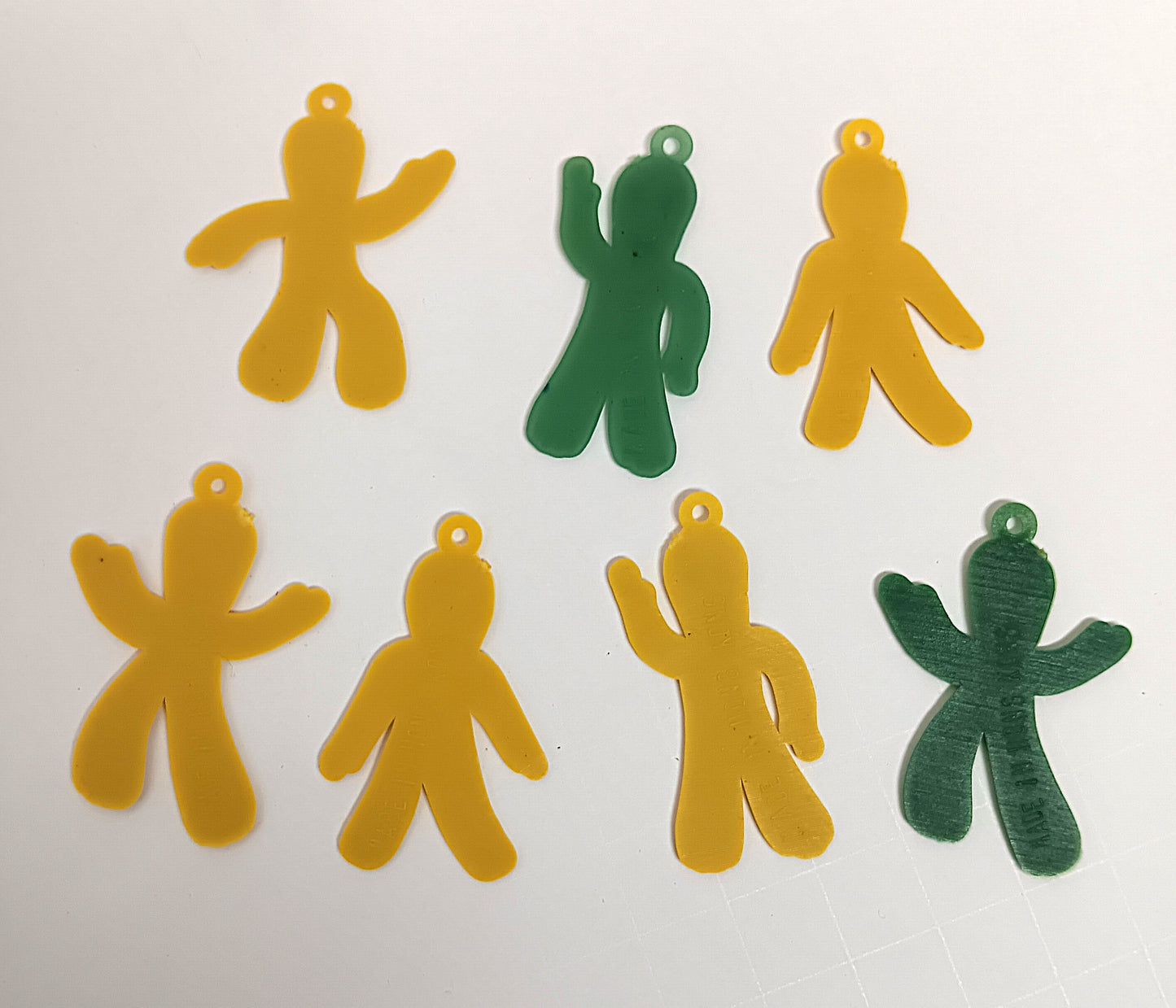 7 Vintage Gumby -Like Gingerbread Man Charms Hong Kong