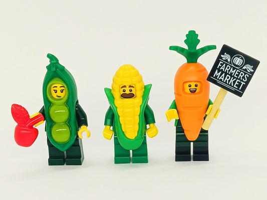 Lego 3 Vegetable Pea Corn Carrot Food Costume Suits Series 17 20