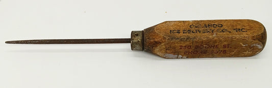 Vintage Orlando Ice Delivery Co Zero Freezers & Coolers Ice Pick Florida