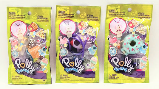 Polly Pocket Tiny Takeaway Tropical Smoothie Cup Purple Spaceship Blue Donut