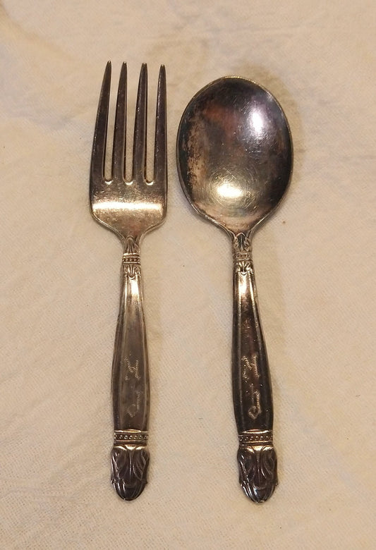 Antique Silver Holmes & Edwards Toddler Utensils