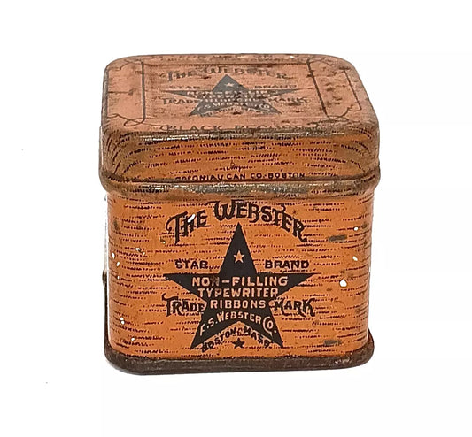 Small Tin Box The Webster Star Brand Black Record Typewriter Ribbon