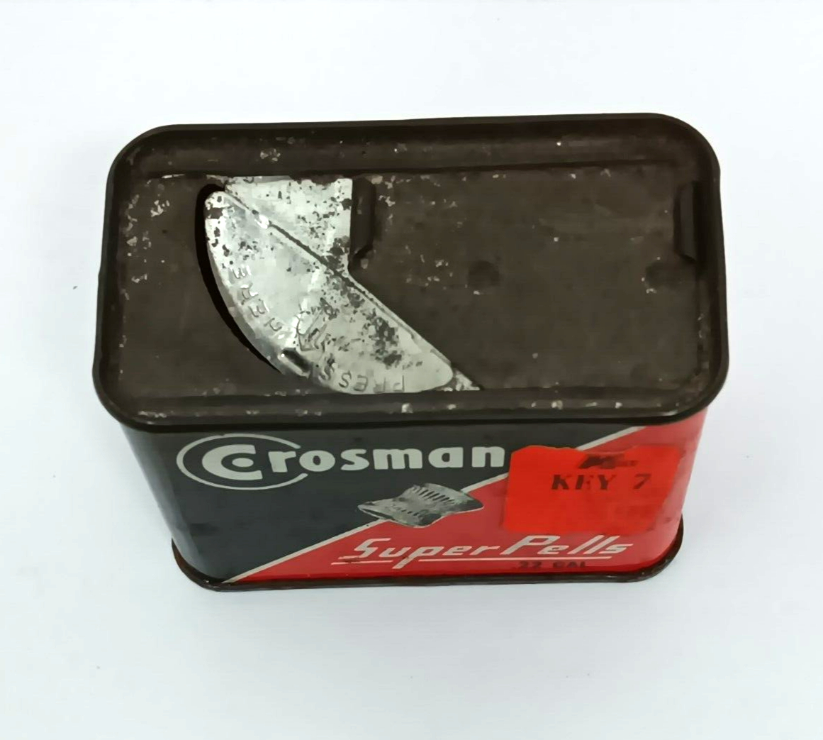 Vintage Crosman Super Pells .22 Caliber Pellets Metal Tin 100+