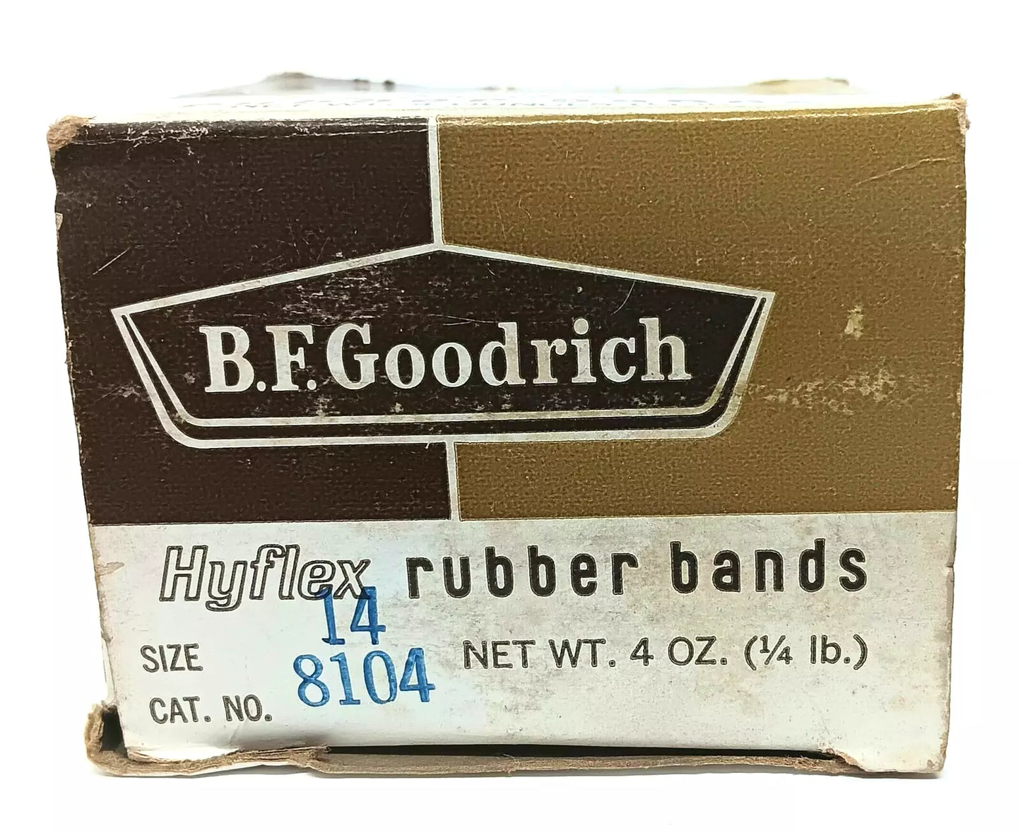 Rare Vintage B.F. Goodrich Tire Co Hyflex Rubber Bands Brown Full Box