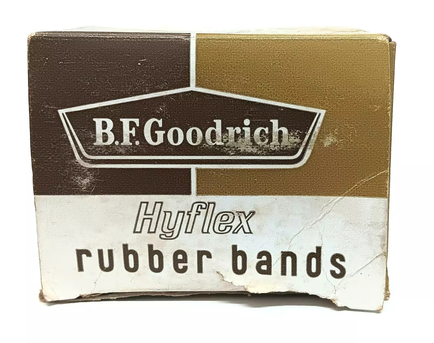 Rare Vintage B.F. Goodrich Tire Co Hyflex Rubber Bands Brown Full Box