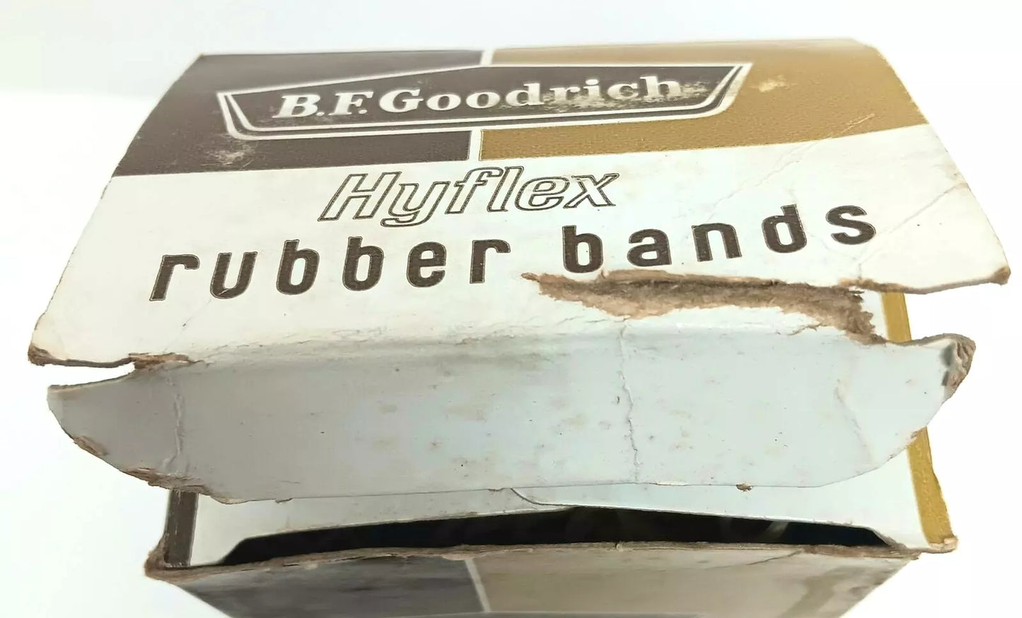 Rare Vintage B.F. Goodrich Tire Co Hyflex Rubber Bands Brown Full Box