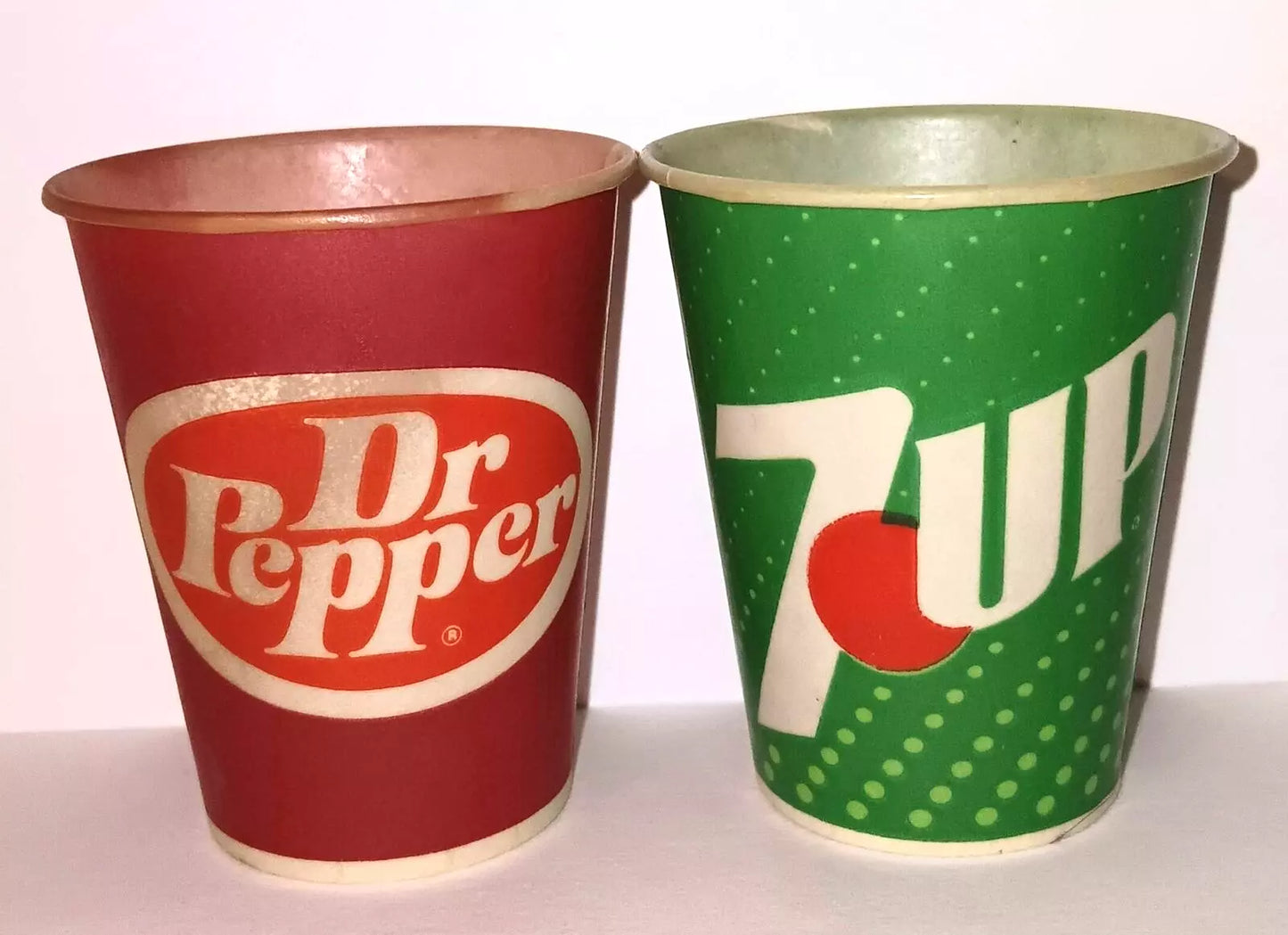 Dr Pepper and 7up Vintage Wax Sample Cups