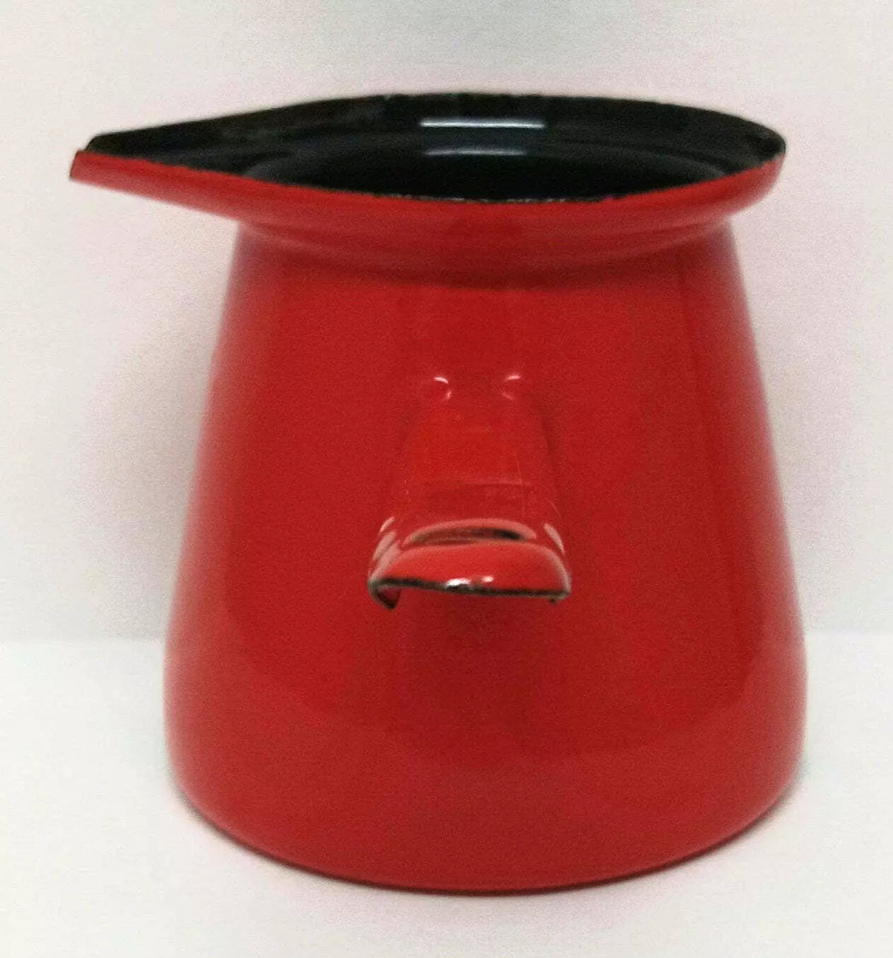 Vintage Red Enamel Dipper With Handle Slovenia