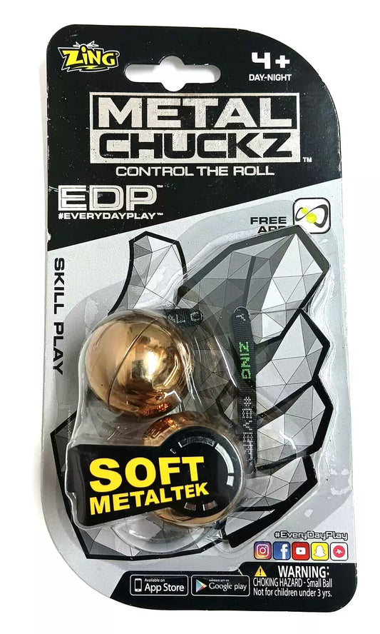 Thumb Chuckz Metal Soft Metaltek Gold Zing Fidget Toy