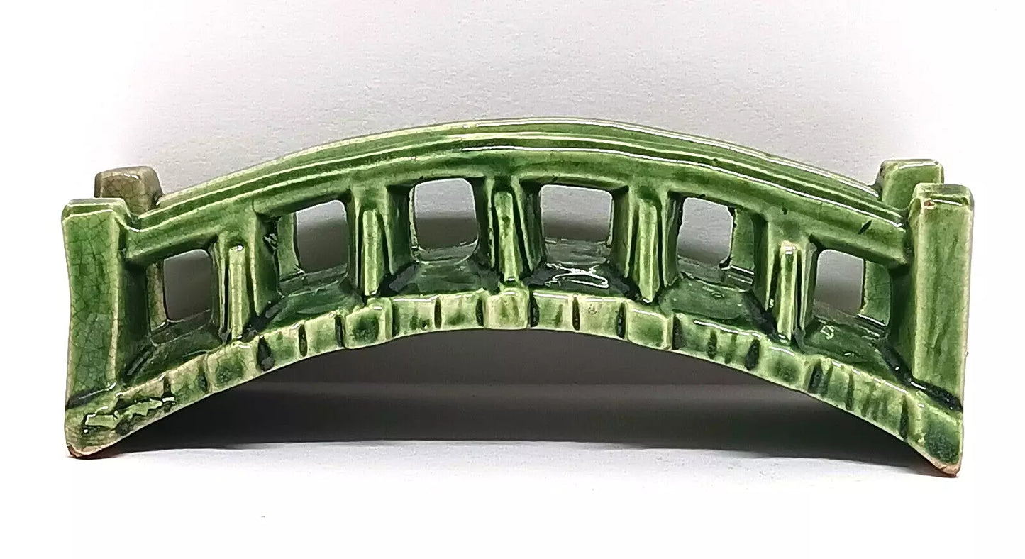 Ceramic Emerald Green Bridge Aquarium Bonsai Decor Vintage